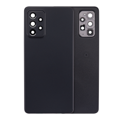 Back Cover Glass With Camera Lens For Samsung Galaxy A72 (A725 / 2021) (Service Pack) (Black)