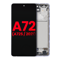 OLED Assembly With Frame For Samsung A72 (A725 / 2021) (6.67") (Aftermarket Plus) (Awesome Violet)