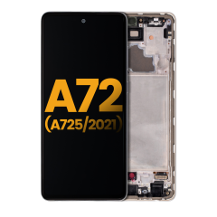 OLED Assembly With Frame For Samsung A72 (A725 / 2021) (Refurbished) (Awesome White)