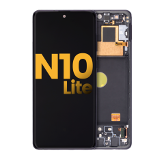 OLED Assembly With Frame For Samsung Galaxy Note 10 Lite (Refurbished) (Aura Black)
