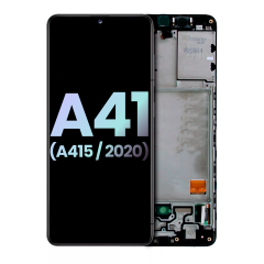 LCD Assembly With Frame For Samsung Galaxy A41 (A415 / 2020) (Service Pack) (Prism Crush Black)