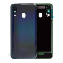 Back Cover Glass With Camera Lens For Samsung Galaxy A40 (A405 /2019) (Service Pack) (Black)