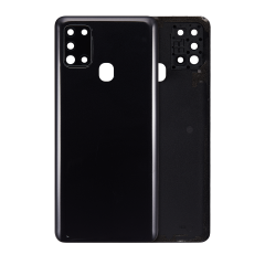 Back Cover Glass With Camera Lens For Samsung Galaxy A21s (A217 / 2020) (Service Pack) (Black)