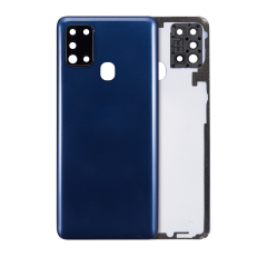Back Cover Glass With Camera Lens For Samsung Galaxy A21s (A217 / 2020) (Service Pack) (Blue)