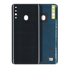 Back Cover Glass With Camera Lens For Samsung Galaxy A20s (A207 / 2019) (Service Pack) (Black)