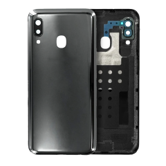 Back Cover Glass With Camera Lens For Samsung Galaxy A20E (A202 / 2019) (Service Pack) (Black)