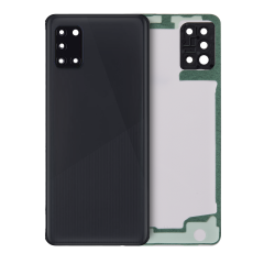 Back Cover Glass With Camera Lens For Samsung Galaxy A31 (A315 / 2020) (Service Pack) (Black)