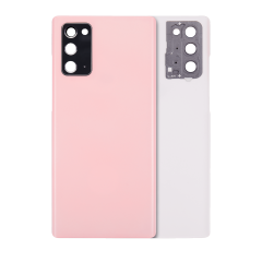 Back cover Glass With Camera Lens For Samsung Galaxy Note 20 5G (No Logo) (Aftermarket Plus) (Aura Pink)