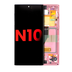 OLED Assembly With Frame For Samsung Galaxy Note 10 (Aftermarket Plus) (Aura Pink)