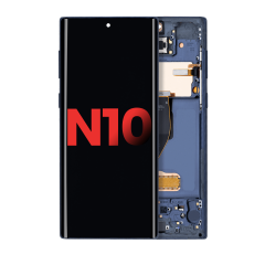 OLED Assembly With Frame For Samsung Galaxy Note 10 (Aftermarket Plus) (Aura Glow / Silver)