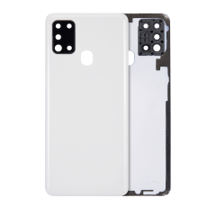 Back cover Glass With Camera Lens For Samsung Galaxy A21S (A217 / 2020) (Aftermarket Plus) (White)