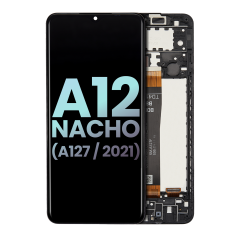 LCD Assembly With Frame For Samsung Galaxy A12 Nacho (A127 / 2021) (Service Pack) (Black)