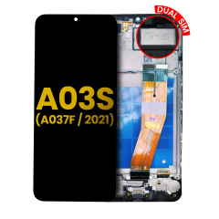 LCD Assembly With Frame For Samsung Galaxy A03s (A037F / 2021) (Dual Sim) (Micro USB Frame) (Refurbished) (All Color)