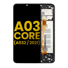 LCD Assembly With Frame For Samsung Galaxy A03 Core (A032 / 2021) (Refurbished) (Black)