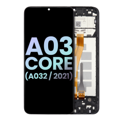 LCD Assembly With Frame For Samsung Galaxy A03 Core (A032 / 2021) (Service Pack) (Black)