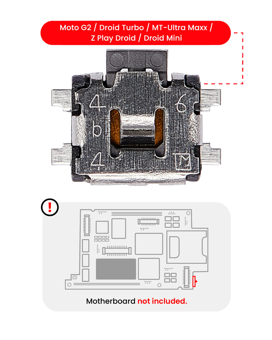 Power / Volume Button Clicker Compatible For Motorola Moto G2 (XT1068) / Droid Turbo (XT1254 / XT1225) MT-Ultra Maxx (XT1080 / 2013) / Z Play Droid (XT1635) / Droid Mini (XT1030 / 2013) (Soldering Required)