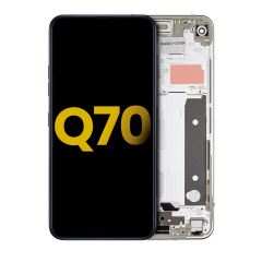 LCD Assembly With Frame For LG Q70 (Refurbished) (Mirror Silver)