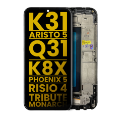 LCD Assembly With Frame For LG K31 / Aristo 5 / Q31 / LG K8X / LG Phoenix 5 / LG Risio 4 / Tribute Monarch (Refurbished) (All Colors)