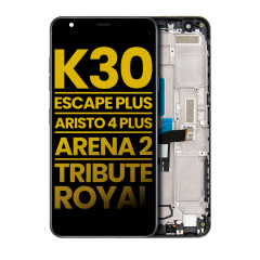 LCD Assembly With Frame For LG K30 (2019) / Escape Plus / Aristo 4 Plus / Arena 2 / Tribute Royal (Refurbished) (All Colors)