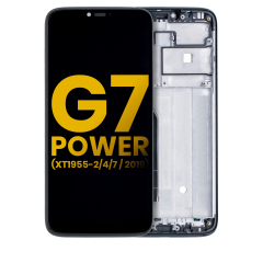 LCD Assembly With Frame For Motorola Moto G7 Power (XT1955-1/2/4/7 / 2019) (International Version) (154MM) (Refurbished) (Ceramic Black)
