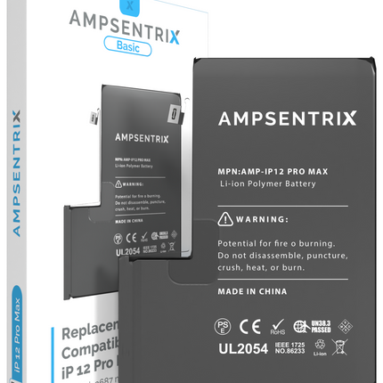 Battery | for: iPhone 12 Pro Max | AmpSentrix Basic