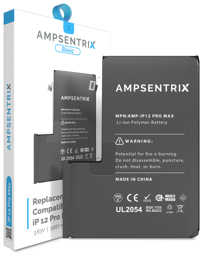 Battery | for: iPhone 12 Pro Max | AmpSentrix Basic