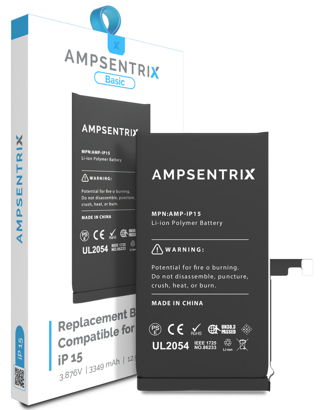 Battery | for: iPhone 15 | AmpSentrix Basic