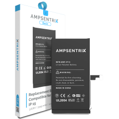 Replacement Battery For iPhone 15 (AmpSentrix Basic)
