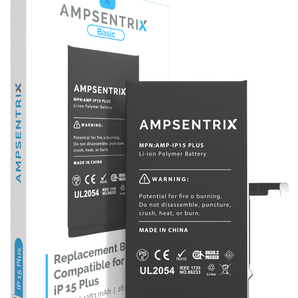 Battery | for: iPhone 15 Plus | AmpSentrix Basic