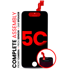 Complete LCD Assembly For iPhone 5C (With Front Camera: Prox Sensor & Ear Speaker) (Aftermarket Plus: Tianma) (Black)