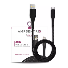 USB Type C To USB Type A Cable (1 m / 3 ft) (AmpSentrix Alpha) (Black)