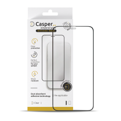 Casper Pro Silicone Tempered Glass For iPhone 13 / 13 Pro / 14 / 16e / 17e (Retail Pack) (Clear)