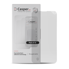 Casper Pro Tempered Glass For iPhone 13 / 13 Pro / 14 / 16e / 17e (10 Pack) (Clear)