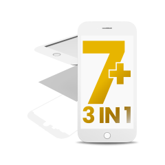 3 in 1 (Glass With OCA Pre-Installed + Frame)  For iPhone 7 Plus (OCA Master) (2 Pack) (White)