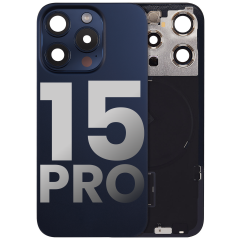 Back Glass w/ MagSafe Magnet & NFC & Flashlight Flex For iPhone 15 Pro (Used OEM Pull: Grade A) (Blue Titanium)