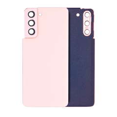 Back Cover Glass With Camera Lens For Samsung Galaxy S21 5G (No Logo) (Aftermarket Plus) (Phantom Pink)