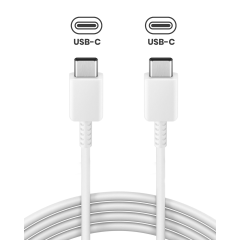 USB-C to C Cable For Samsung (1 m / 3 ft) (OEM Grade New) (Bulk Packaging) (White)