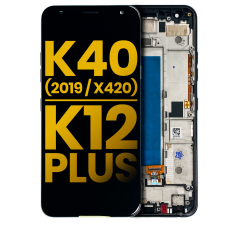 LCD Assembly With Frame For LG K40 (2019 / X420) / K12 Plus (Refurbished) (Gray)