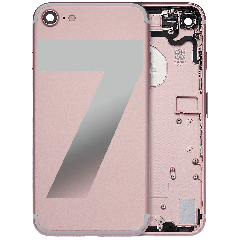 Back Housing W/ Small Components Pre-Installed For iPhone 7 (Used OEM Pull: Grade A) (Rose Gold)