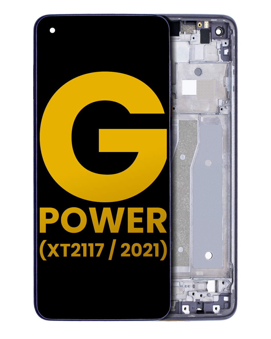 LCD Assembly With Frame Compatible For Motorola Moto G Power (XT2117 / 2021) (Refurbished) (Flash Gray)