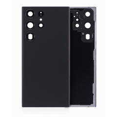 Back Cover Glass With Camera Lens For Samsung Galaxy S23 Ultra 5G (No Logo) (Aftermarket Plus) (Phantom Black)