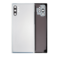 Back Cover Glass With Camera Lens For Samsung Galaxy Note 10 Plus / 5G (No Logo) (Aftermarket Plus) (Aura White)