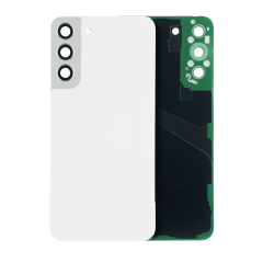 Back Cover Glass With Camera Lens For Samsung Galaxy S22 Plus 5G (No Logo) (Aftermarket Plus) (White)
