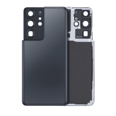 Back Cover Glass With Camera Lens For Samsung Galaxy S21 Ultra (No Logo) (Aftermarket Plus) (Phantom Navy)