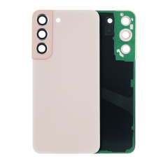 Back Cover Glass With Camera Lens For Samsung Galaxy S22 5G (No Logo) (Aftermarket Plus) (Pink Gold)