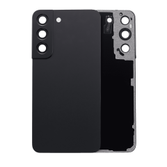 Back Cover Glass With Camera Lens For Samsung Galaxy S22 5G (No Logo) (Aftermarket Plus) (Phantom Black)