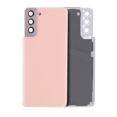 Back Cover Glass With Camera Lens For Samsung Galaxy S21 Plus (No Logo) (Aftermarket Plus) (Phantom Pink)