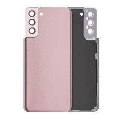 Back Cover Glass With Camera Lens For Samsung Galaxy S21 Plus (No Logo) (Aftermarket Plus) (Phantom Gold)