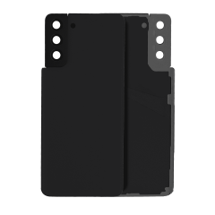Back Cover Glass With Camera Lens For Samsung Galaxy S21 Plus (No Logo) (Aftermarket Plus) (Phantom Black)