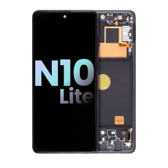 OLED Assembly With Frame For Samsung Galaxy Note 10 Lite (Service Pack) (Aura Black)